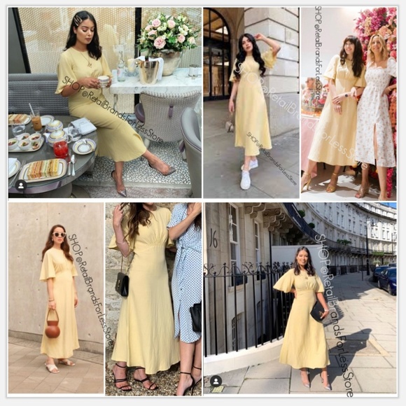 zara yellow linen dress